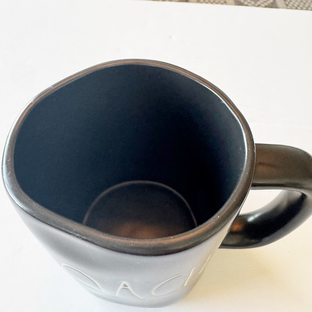 HTF Rae Dunn Artisan Collection COACH Coffee Tea BIG  Mug Cup Black /White - Picture 3 of 9